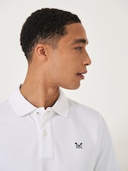 Crew Clothing White 100% Cotton Pique Polo Shirt - Image 4 of 4
