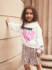 Pink Slogan Sweatshirt (3-16yrs) - Image 1 of 4