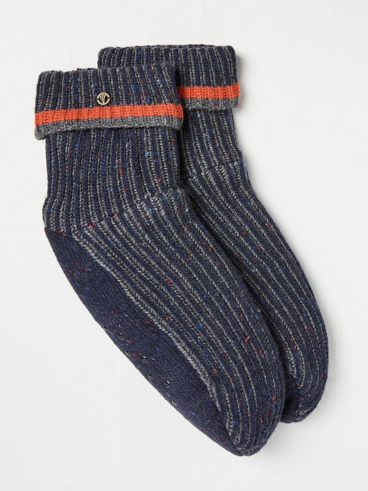 FatFace Navy Mens Striped Bedsocks - Image 1 of 2 FatFace Navy Mens Striped Bedsocks - Image 1 of 2