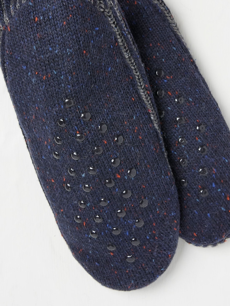 FatFace Navy Mens Striped Bedsocks - Image 2 of 2 FatFace Navy Mens Striped Bedsocks - Image 2 of 2