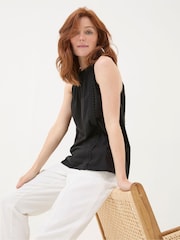 FatFace Nancy Black Crochet Vest - Image 1 of 5