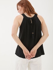 FatFace Nancy Black Crochet Vest - Image 2 of 5