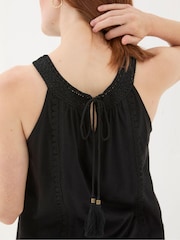 FatFace Nancy Black Crochet Vest - Image 3 of 5
