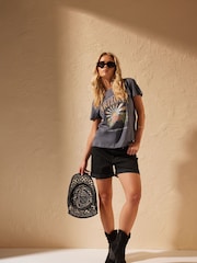 PixieGirl Petite Grey Arizona Slogan Print 100% Cotton T-Shirt - Image 1 of 5