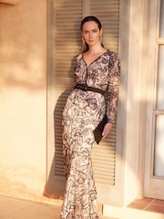 Phase Eight Black V-Neck Embroidered Nola Maxi Dress - Image 1 of 8