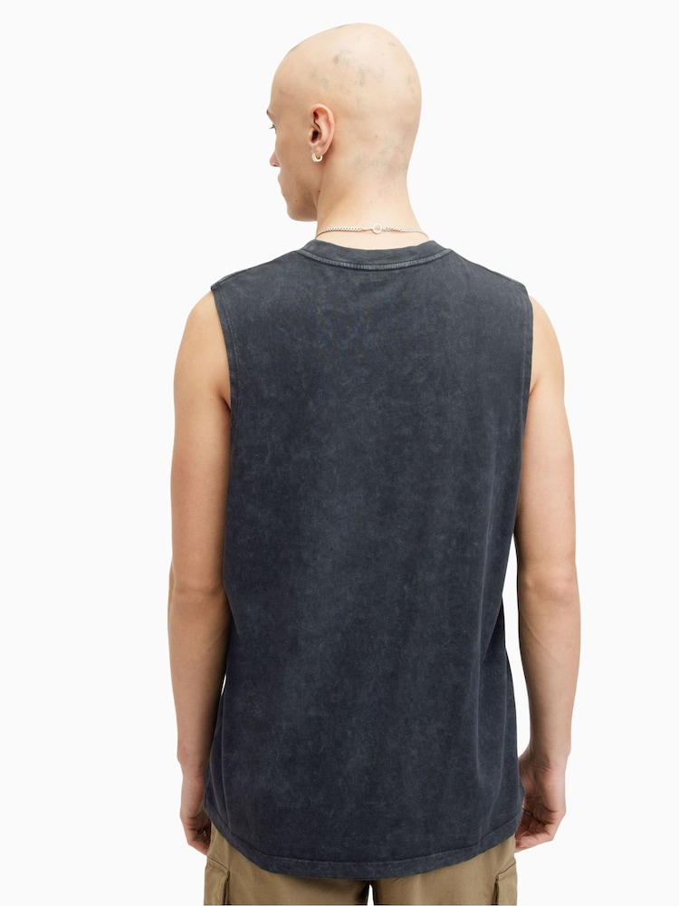 AllSaints Black Crew Neck Remi Tank Top - Image 4 of 6