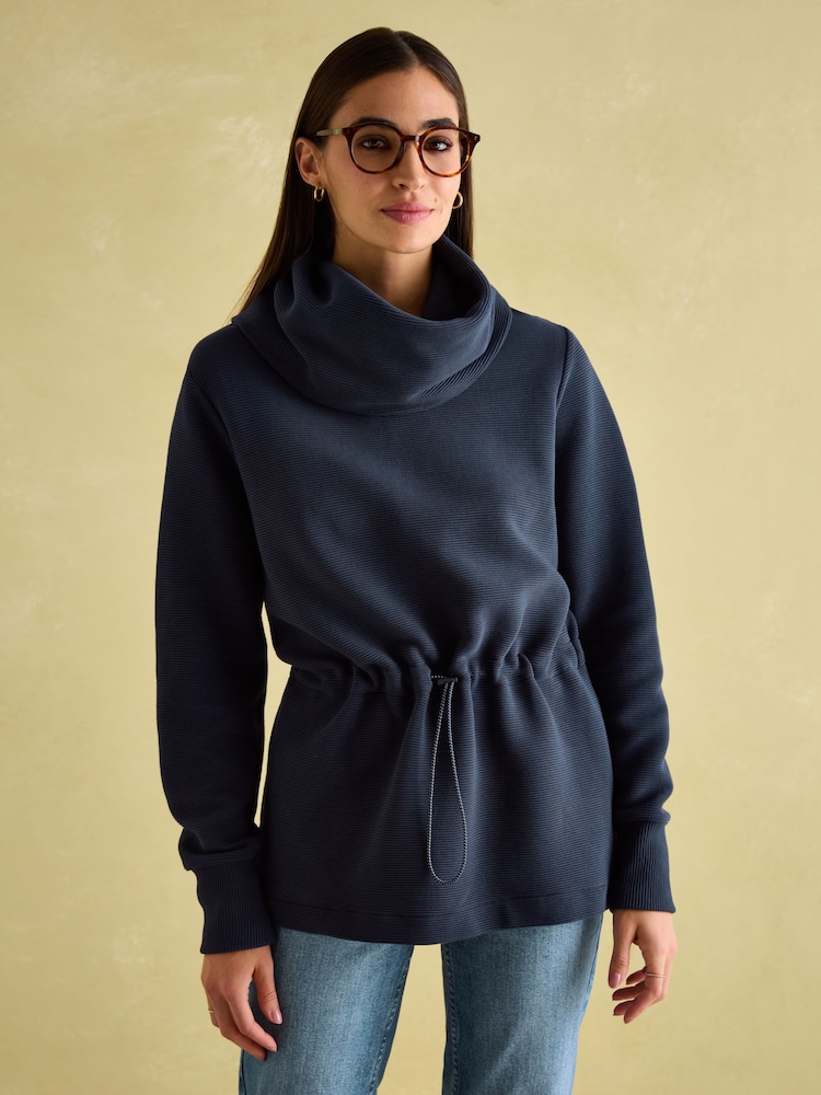 Joules Willow Navy Cowl Neck Sweatshirt - Image 1 of 7