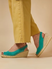 Jones Bootmaker Ladies Natural Rosanna Slingback Wedges - Image 2 of 7