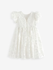 Baker by Ted Baker White Sequin Puff Sleeve Occasion Dress - Image 7 of 10