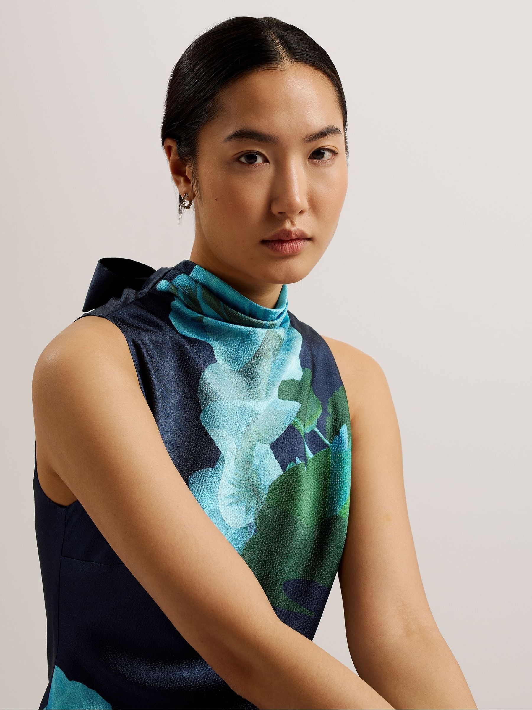 2024年レディースファッション福袋特集 Neck Cowl Timava Blue Baker Ted Buy Midi from Dress Slip ワンピース