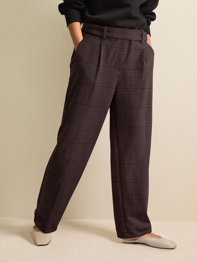 Brown Ponte Barrel Leg Trousers - Image 2 of 7