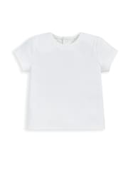 Mamas & Papas Pastel Stripe Woven White 100% Cotton Dungaree Set 2 Piece - Image 3 of 4