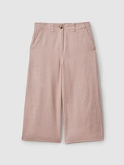 Reiss Pink Dani 4-9 yrs Linen Loose Fit Trousers - Image 2 of 4