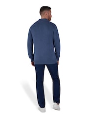 Raging Bull Blue Classic Quarter Zip Knit 100% Cotton Jumpers - Image 3 of 6