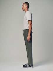 Khaki Green Regular Fit 100% Cotton Utility Style Chino Trousers - Image 3 of 12