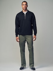 Khaki Green Regular Fit 100% Cotton Utility Style Chino Trousers - Image 7 of 12