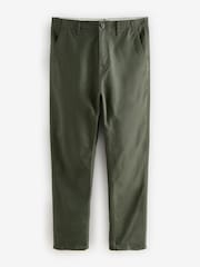 Khaki Green Regular Fit 100% Cotton Utility Style Chino Trousers - Image 8 of 12
