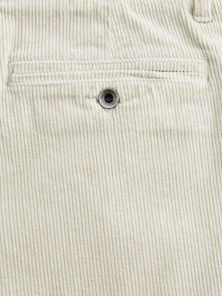 Ecru White Relaxed Fit Corduroy Chino Trousers - Image 10 of 10