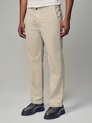 Ecru White Relaxed Fit Corduroy Chino Trousers - Image 2 of 10