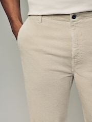 Ecru White Relaxed Fit Corduroy Chino Trousers - Image 5 of 10