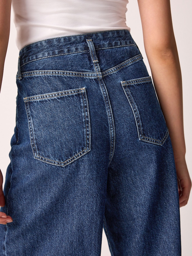 Rinse Wash Palazzo Wide Leg 100% Cotton Jeans - Image 6 of 6