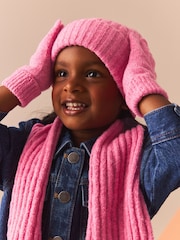 Pink Cable Hat, Gloves and Scarf Set (3-16yrs) - Image 1 of 8