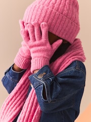 Pink Cable Hat, Gloves and Scarf Set (3-16yrs) - Image 2 of 8