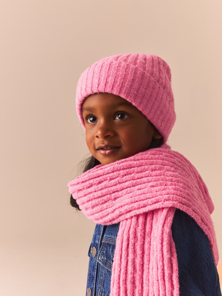 Rose - Ensemble chapeau, gants et écharpe en câble (3-16ans) - Image 3 of 8
