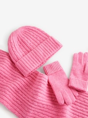 Pink Cable Hat, Gloves and Scarf Set (3-16yrs) - Image 6 of 8