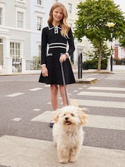 Lipsy Black Knitted Collar Dress (5-16yrs) - Image 3 of 4