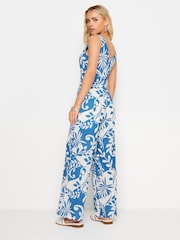 PixieGirl Petite Blue Contrast Leaf Jumpsuit - Image 4 of 6