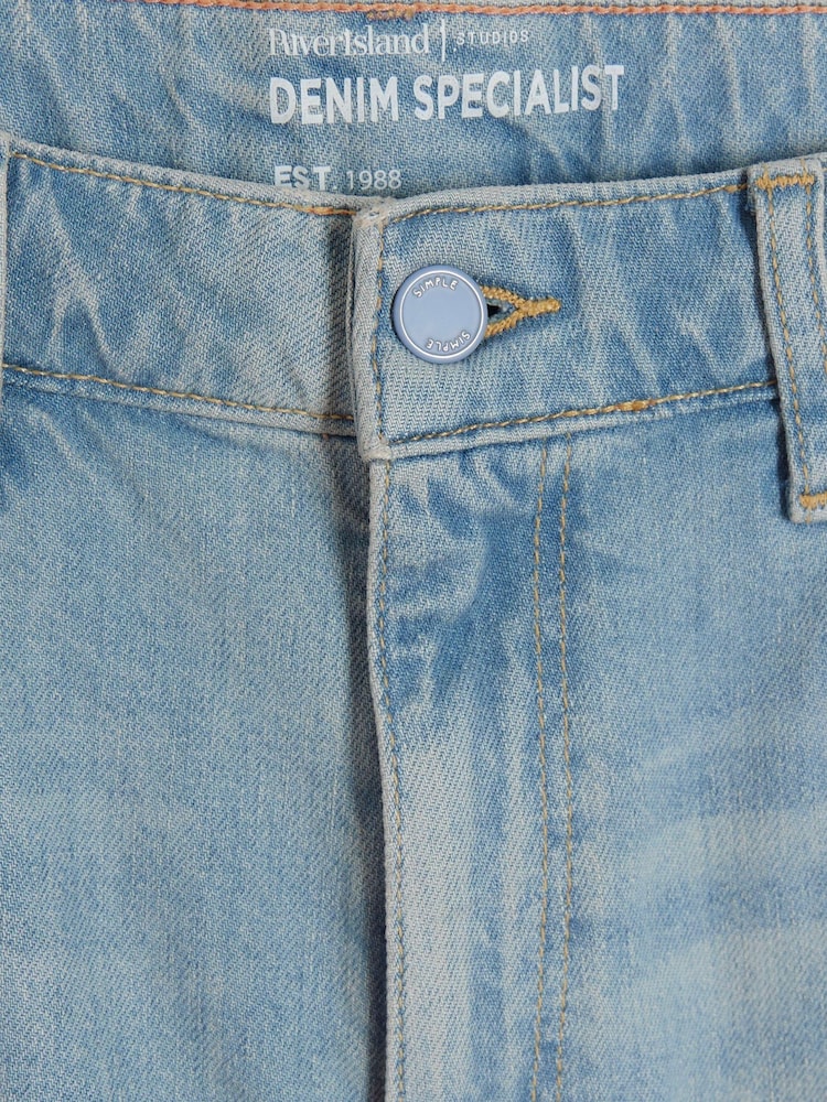River Island Blue High Rise Wide Leg Jeans - Image 6 of 6