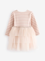 Pink Long Sleeve Sparkly Christmas 3D Reindeer Dress (3mths-7yrs) - Image 6 of 10