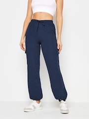 Long Tall Sally Blue Crepe Cuffed Cargo Joggers - Image 2 of 5