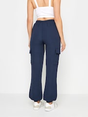 Long Tall Sally Blue Crepe Cuffed Cargo Joggers - Image 3 of 5