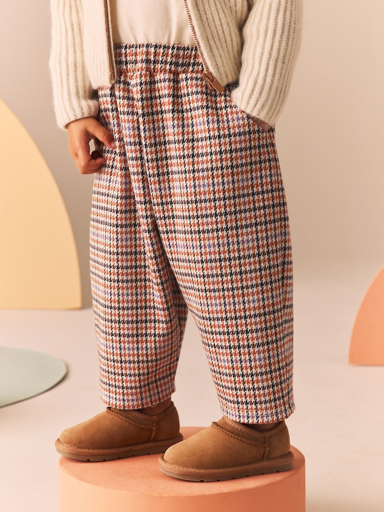 Neutral Check Textured Barrel Leg Trousers (3mths-7yrs) - Image 2 of 8