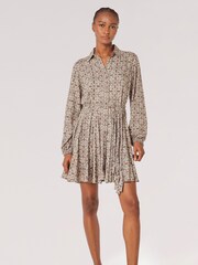 Apricot Grey Ikat Tile Shirt Mini Dress - Image 2 of 4
