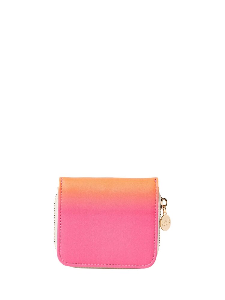 Oliver Bonas Pink/Orange Caidy Ombre Zipped Purse - Image 1 of 6 Oliver Bonas Pink/Orange Caidy Ombre Zipped Purse - Image 1 of 6