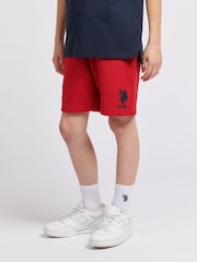 U.S. Polo Assn. Red Boys 100% Cotton Player 3 Sweat Shorts - Image 1 of 7