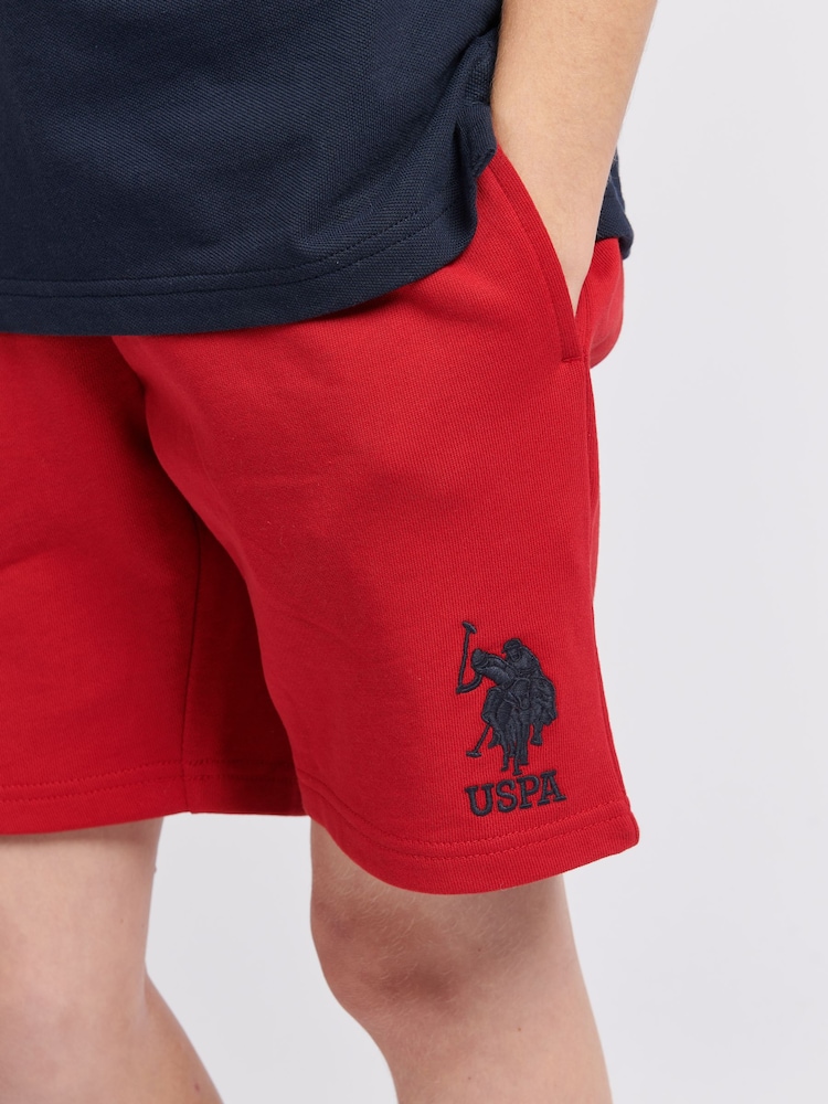 U.S. Polo Assn. Red Boys 100% Cotton Player 3 Sweat Shorts - Image 2 of 7