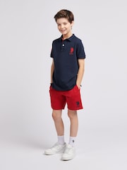 U.S. Polo Assn. Red Boys 100% Cotton Player 3 Sweat Shorts - Image 3 of 7