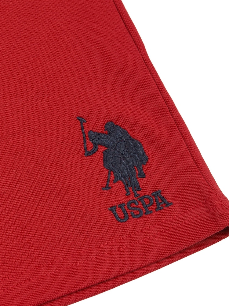 U.S. Polo Assn. Red Boys 100% Cotton Player 3 Sweat Shorts - Image 7 of 7