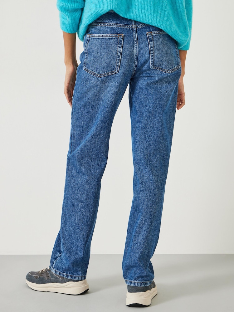Hush Mid Wash Blue Remy Straight Slouch 100% Cotton Jeans - Image 2 of 4