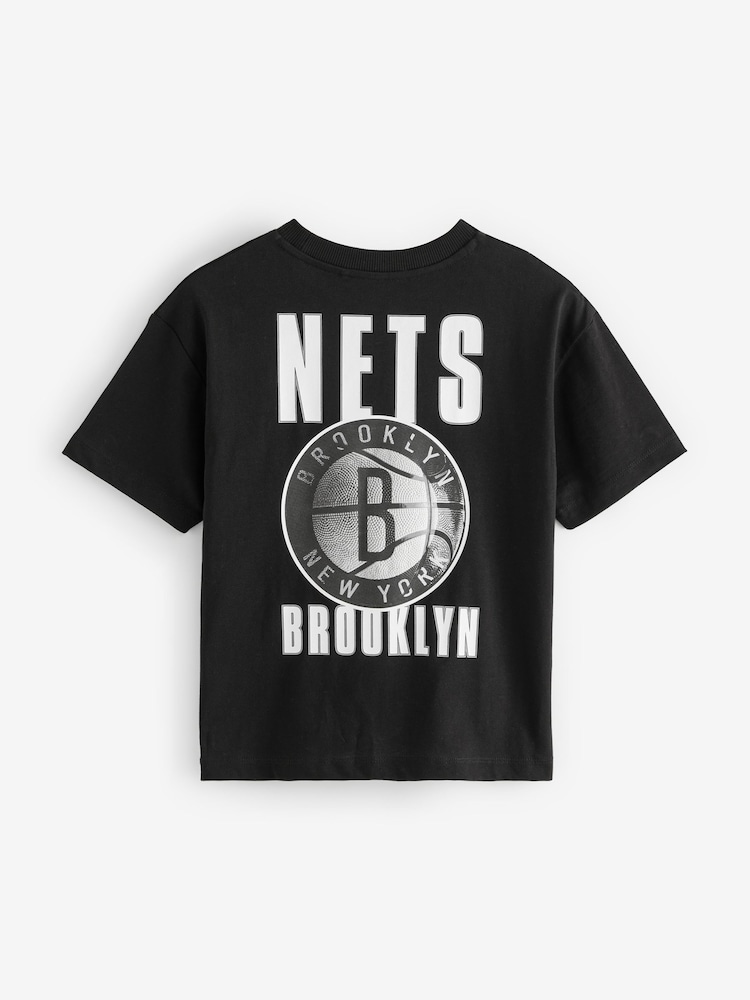 Black Ground NBA Licensed 100% Cotton T-Shirt (3-16yrs) - Image 2 of 3