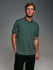 Green Emerald Relaxed Fit Short Sleeve Pique Polo Shirt - Image 1 of 8
