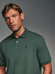Green Emerald Relaxed Fit Short Sleeve Pique Polo Shirt - Image 4 of 8