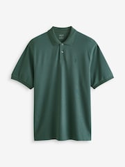Green Emerald Relaxed Fit Short Sleeve Pique Polo Shirt - Image 6 of 8