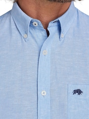 Raging Bull Blue Short Sleeve Classic Linen Shirt - Image 3 of 7