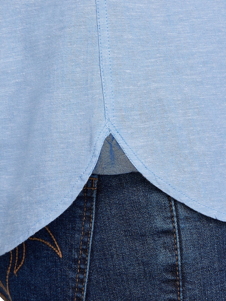 Raging Bull Blue Short Sleeve Classic Linen Shirt - Image 5 of 7