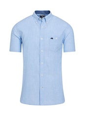 Raging Bull Blue Short Sleeve Classic Linen Shirt - Image 6 of 7